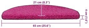 30 db rózsaszín lépcsőszőnyeg 65x21x4 cm