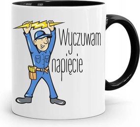 Bögre Fekete Ajándék Villanyszerelő Érzékeli A Feszültséget fényképes nyomtatással