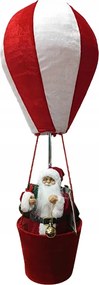 Mikulás Karácsonyi Dekoráció Figura Ajándékokkal Repülő Lufiban 80 CM
