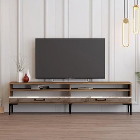TV szekrény Istanbul 2 - Diós Fehér Marble