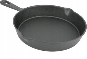 Öntöttvas Serpenyő Steak Hús Sütő Edény 25cm Fekete