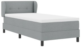 Boxspring Ágy Matrac Készlettel - Világosszürke, 90x200 cm, Szövet