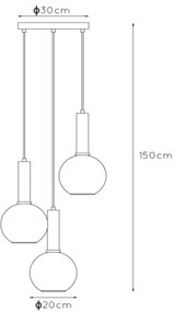 Lucide 45402/13/30 - Csillár zsinóron MARIUS 3xE27/40W/230V fekete