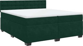 vidaXL sötétzöld bársony rugós ágy matraccal 200x200 cm