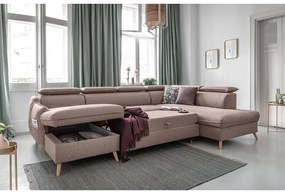 Bézs kinyitható sarokkanapé (jobb oldali) Sweet Harmony – Miuform