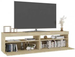 2 db sonoma tölgy színű TV-szekrény LED-ekkel 75 x 35 x 40 cm