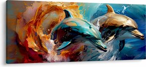 Kép - Delfin festmény (120x50 cm)