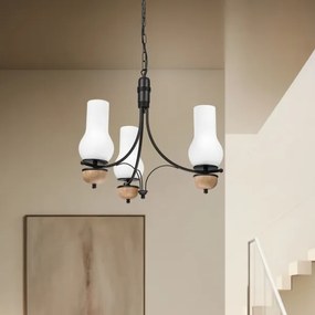 Brilagi - LED Csillár láncon COTTAGE 3xE14/40W/230V bükkfa/fehér