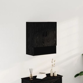 Fali Szekrény Fekete Tölgy 60x31x70 cm Mérnöki Fa
