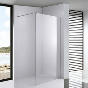 Stuxi Milano Walk-in zuhanyfal, 80x200 cm, 8 mm vastag vízlepergető biztonsági üveggel, króm profillal és távtartóval