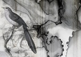 Fotótapéta - Madár - kiömlött tinta (152,5x104 cm)