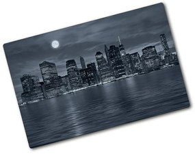 Üveg vágódeszka fényképpel New york építészet éjjel pl-ko-80x52-f-81226490