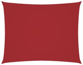 piros téglalap alakú oxford-szövet napvitorla 2,5 x 3,5 m