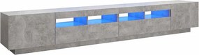 vidaXL betonszürke TV-szekrény LED-lámpákkal 260 x 35 x 40 cm
