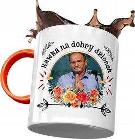 Narancssárga bögre Pawel Kukiz Kukiz 15 Ajándék Nyomtatott Fotóval