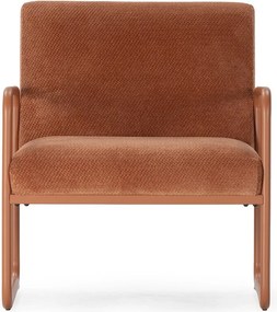 Terrakotta színű zsenília fotel Vince – MOME