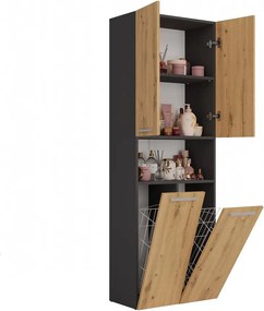 2K DK fürdőszoba szekrény, antracit-tölgy