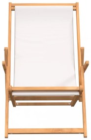 krémszínű tömör tíkfa összecsukható strandszék