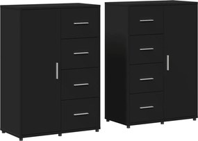 vidaXL 2 db fekete szerelt fa tálalószekrény 60 x 31 x 84 cm