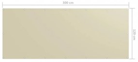 krémszínű oxford-szövet erkélynapellenző 120 x 300 cm