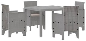 vidaXL Kert étkező szett 5 pcs Világosszürke Polipropilén