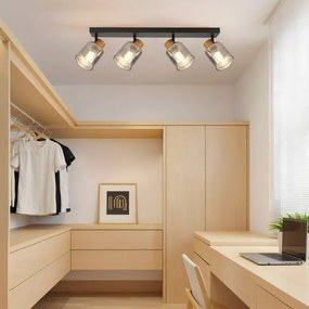 Brilagi - HYGGE spotlámpa 4xE14/15W/230V fekete/füstszínű