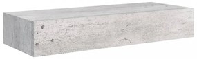 2 db betonszürke MDF falra szerelhető fiókos polc 60x23,5x10 cm
