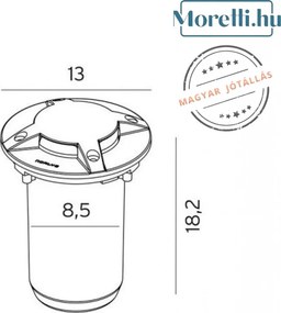NORLYS 1631GR RENA Kültéri Talajba Építhető Lámpa GU10 IP67