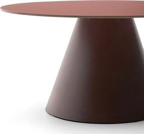 Terrakotta színű kerek dohányzóasztal üveg asztallappal ø 80 cm Wilshire – Kave Home