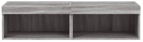 2 db szürke sonoma színű TV-szekrény LED-ekkel 60x30x30 cm