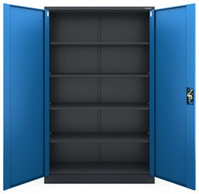 Fém iratszekrény JAN II, 1150 x 185 x 400 mm, antracit-kék