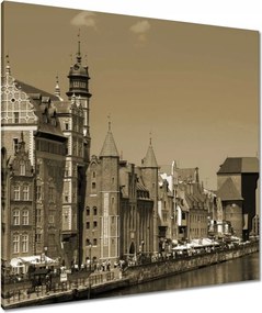Vászonkép 80x80 Gdańsk szépia bronz