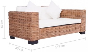 2 darabos természetes rattan kerti ülőgarnitúra