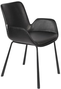 Brit LL design karfás szék, fekete