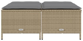 4 db bézs polyrattan kerti szék párnákkal