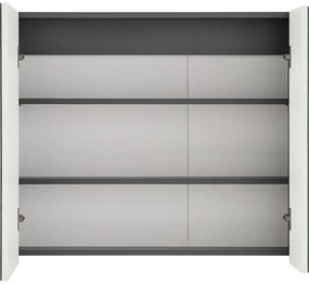 Wisla szürke fali fürdőszobai szekrény tükörrel, 80 x 70 cm - Støraa