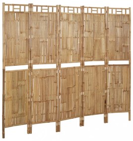 5 paneles bambusz paraván 200 x 180 cm