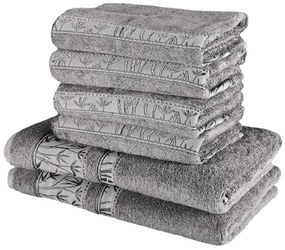 EMI szürke bambusz törölköző és fürdőlepedő szett 6db