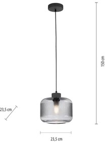 Paul Neuhaus 2005-25 - Csillár zsinóron BOLETUS 1xE27/10W/230V átm. 23,5 cm szürke