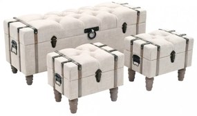 3 db tömör fa és acél tárolópad 112 x 37 x 45 cm