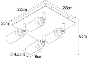 Modern fürdőszoba spotlámpa fekete 4 lámpás IP44 - Japie
