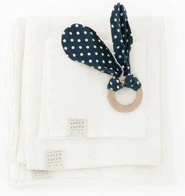 Waffle fehér kapucnis gyerek törölköző, 70 x 70 cm - Linen Tales