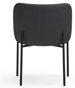 Fekete kárpitozott étkezőfotel szett 2 db-os Mogi – Teulat