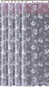 Jacquard Függöny Szalaggal Fehér Mintával Az Alján, Varrott Lengyelországban 200x140