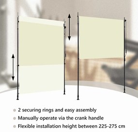 krémszínű kültéri roló 150 x 270 cm