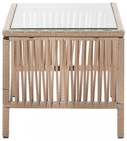 vidaXL 4 részes bézs kerti polyrattan bútorszett párnákkal