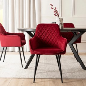 Elegáns Bordó Bársony Étkezőszék BRESSO