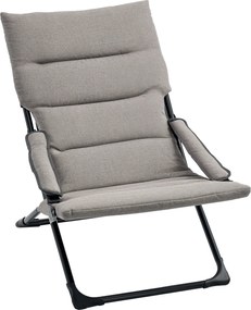 Outsunny Fém Kerti Szék Összecsukható Szék Levehető Párnával, Időjárásálló, Összecsukható Kemping Szék Napozó 120kg Kapacitás, Ülőbútor Kert, Terasz,