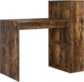 vidaXL Asztal polcokkal Füstölt tölgy 108 x 55 x 103.5 cm Faanyag