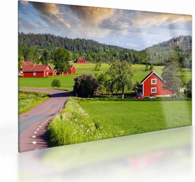 Vidéki kép (üvegen) (70x50 cm)